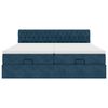 vidaXL Cadre de lit ottoman avec matelas bleu fonc&eacute; 200x200 cm velours