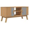 vidaXL Meuble TV OLDEN gris et marron 114x43x57 cm bois de pin massif
