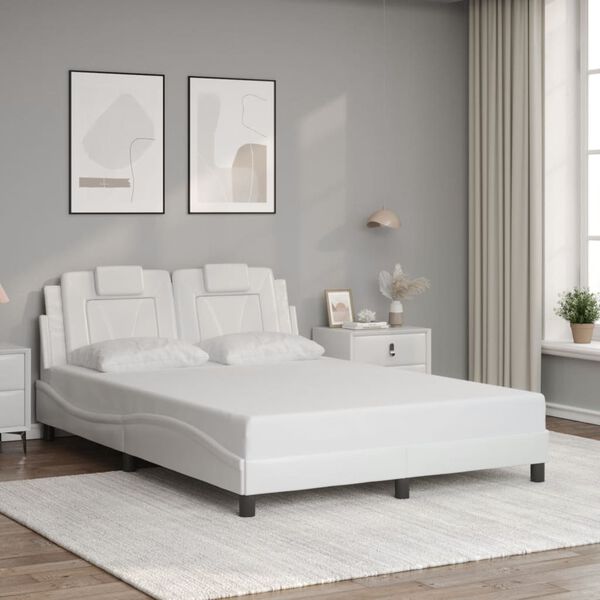 vidaXL Cadre de lit Viana sans matelas blanc 120x200 cm similicuir
