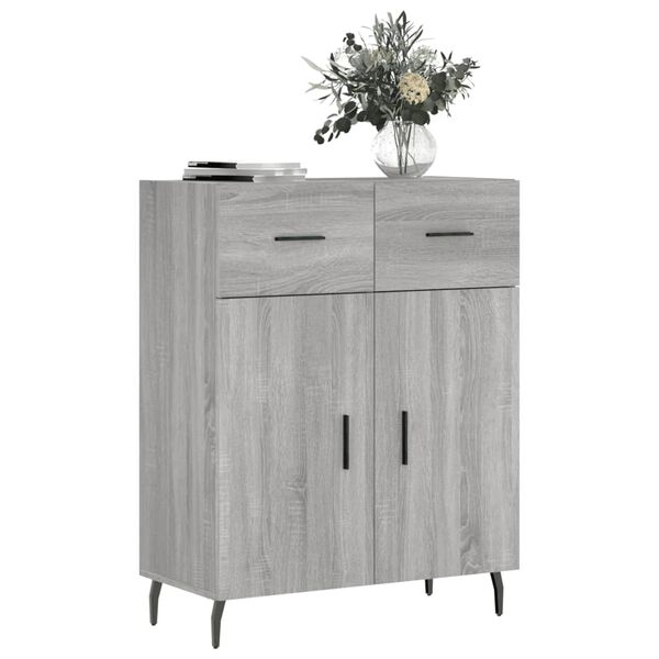 vidaXL Buffet sonoma gris 69,5x34x90 cm bois d'ing&eacute;nierie
