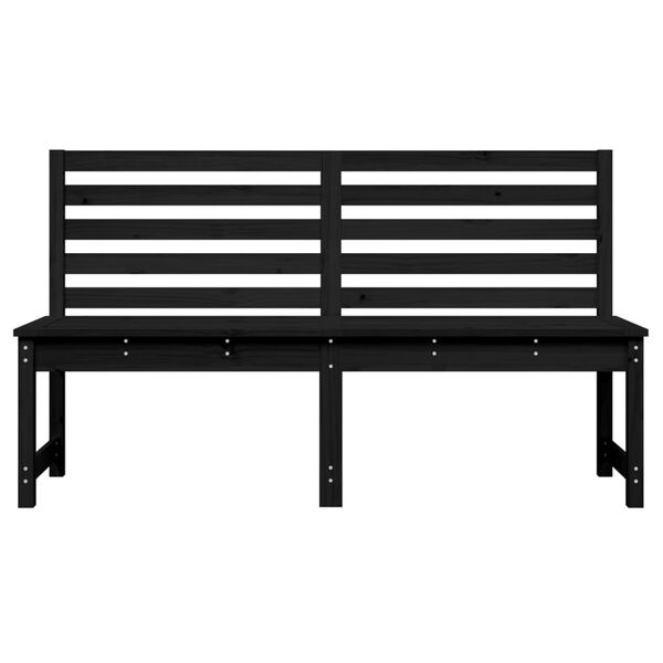 vidaXL Banc de jardin noir 157,5 cm bois massif de pin