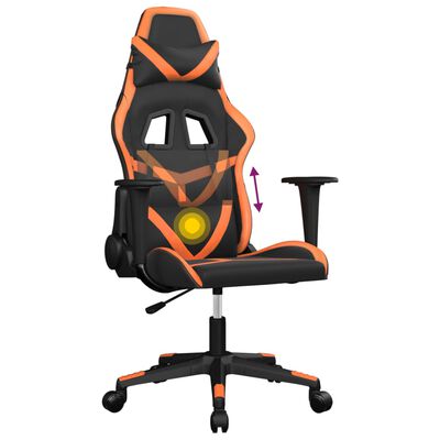 vidaXL Chaise de jeu de massage Noir et orange Similicuir