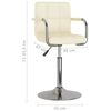 vidaXL Tabouret de bar Crème Tissu
