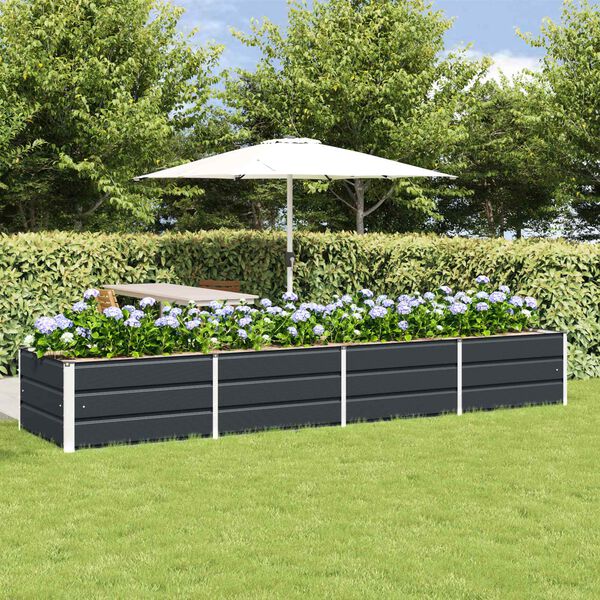 vidaXL Jardini&egrave;re Anthracite 320 x 80 x 45 cm Acier