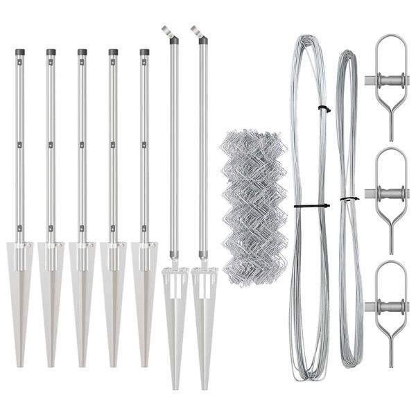 vidaXL Poteau de cl&ocirc;ture. Argent&eacute; 10 x 0,4 m (maillage 40 x 40 mm)