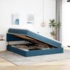 vidaXL Lit de Rangement avec matelas Bleu fonc&eacute; 180 x 200 cm Velours