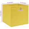 vidaXL Boîtes de rangement 10 pcs Jaune 32x32x32 cm Tissu