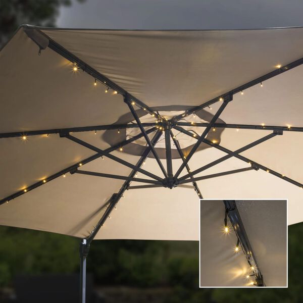 HI Guirlande lumineuse &agrave; LED pour Parasol 130 cm