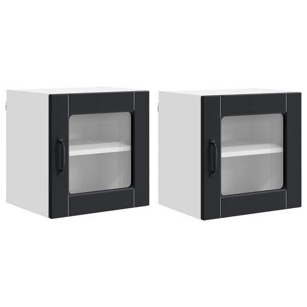 vidaXL Armoire de cuisine 2 pcs Noir 40 x 31 x 40 cm Bois d'ing&eacute;nierie