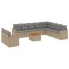 vidaXL Salon de jardin et coussins 11 pcs m&eacute;lange beige r&eacute;sine tress&eacute;e