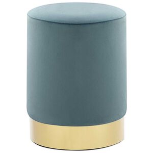vidaXL Tabouret Bleu clair et dor&eacute; Velours 28 x 36 cm