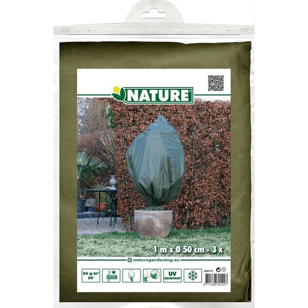 Nature Couvertures polaire d'hiver 3 pcs 50 g/m² 100x50 cm vert