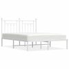 vidaXL Cadre de lit métal sans matelas et tête de lit blanc 140x190 cm