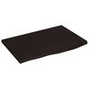 vidaXL &Eacute;tag&egrave;re murale marron fonc&eacute; 60x40x2 cm bois ch&ecirc;ne massif trait&eacute;