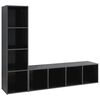 vidaXL Meubles TV 2 pcs Gris brillant 142,5x35x36,5 cm Bois ing&eacute;nierie