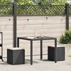 vidaXL Tabourets jardin coussins 2 pcs noir 40x40x43 cm résine tressée