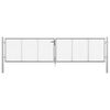 vidaXL Portail de jardin en acier galvanis&eacute; 400 x 75 cm argent