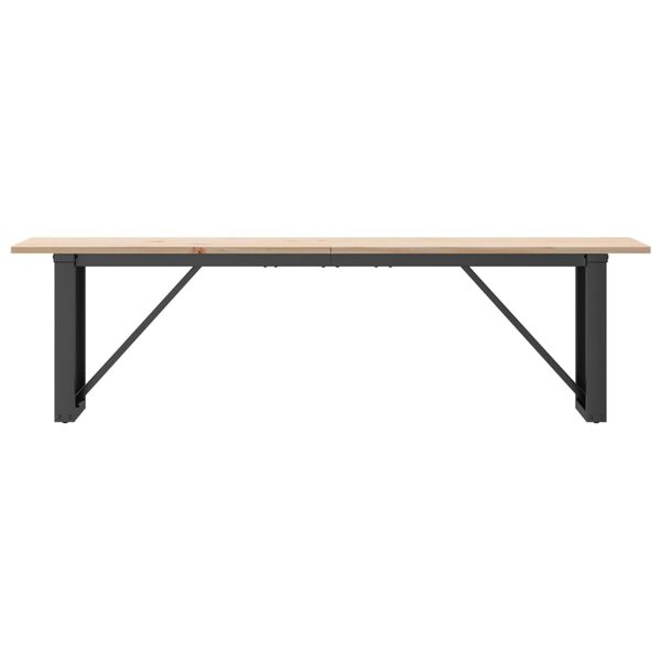 vidaXL Table basse cadre en O 160x40x45 cm bois de pin massif et acier