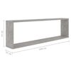 vidaXL Étagères cube murales 2 pcs gris béton bois d'ingénierie