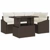 vidaXL Ensemble de canap&eacute; de jardin 5 pc Marron et Cr&egrave;me