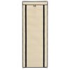 vidaXL Armoire &agrave; chaussures avec housse Cr&egrave;me 57x29x162 cm Tissu