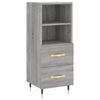 vidaXL Buffet haut Sonoma gris 34,5x34x180 cm Bois d'ing&eacute;nierie