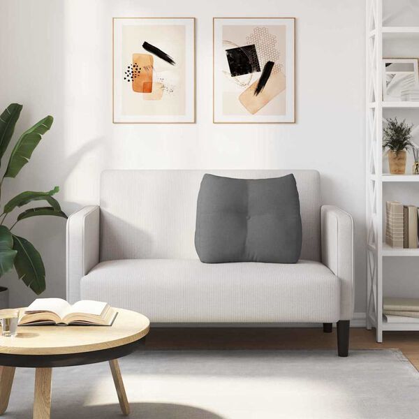 vidaXL Coussin de Dos Gris foncé 60 x 24 x 50 cm tissu