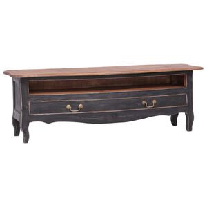 vidaXL Meuble TV 120x30x40 cm noir bois d'acajou massif