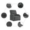 vidaXL Fauteuil inclinable électrique gris foncé tissu