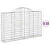 vidaXL Paniers &agrave; gabions arqu&eacute;s 30 pcs 200x30x120/140 cm Fer galvanis&eacute;