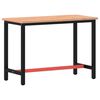 vidaXL &Eacute;tabli 115x55x81,5 cm bois massif de h&ecirc;tre et m&eacute;tal