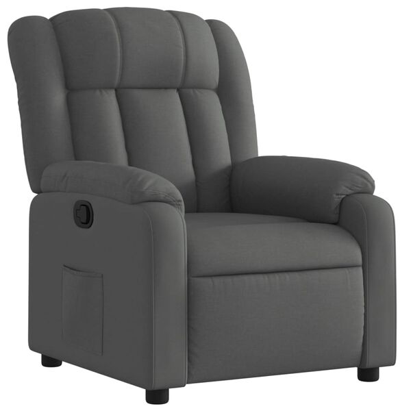 vidaXL Fauteuil inclinable en tissu gris fonc&eacute;