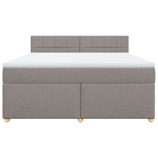 vidaXL Sommier &agrave; lattes de lit avec matelas Taupe 180x200 cm Tissu