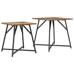 vidaXL Ensemble de tables d'appoint 2 pc Bois ancien et noir