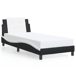 vidaXL Cadre de lit sans matelas Zadar noir et blanc 80x200 cm similicuir
