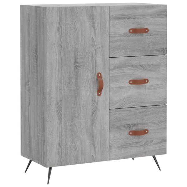 vidaXL Buffet sonoma gris 69,5x34x90 cm bois d'ing&eacute;nierie