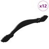 vidaXL Poign&eacute;e 12 pcs Noir 143 x 19,2 x 20 mm Alliage de Zinc