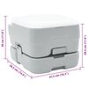 vidaXL Toilette de Camping Gris et blanc 41,5 x 36,5 x 30 cm