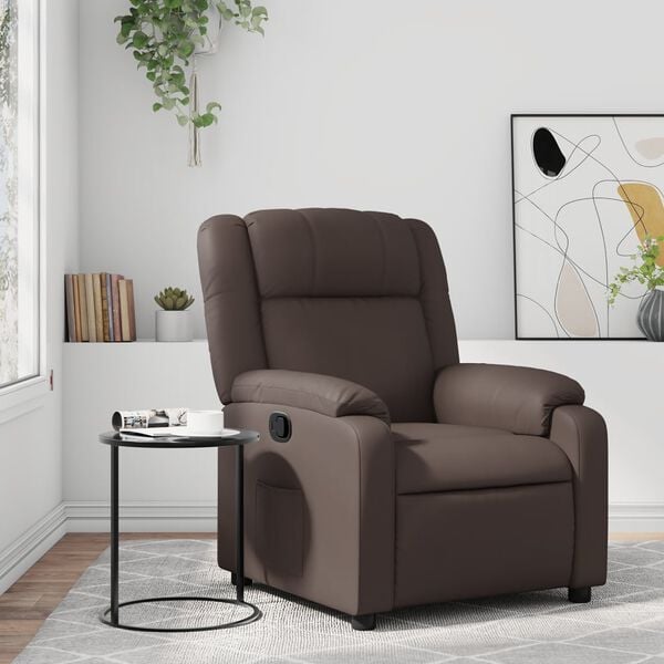 vidaXL Fauteuil inclinable Marron Similicuir