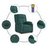 vidaXL Fauteuil inclinable de massage électrique Vert foncé Tissu