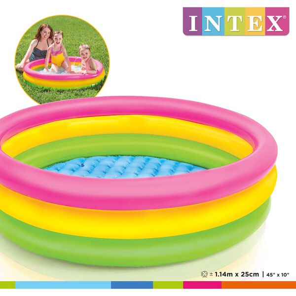 Intex Piscine gonflable 3 anneaux Sunset 114x25 cm