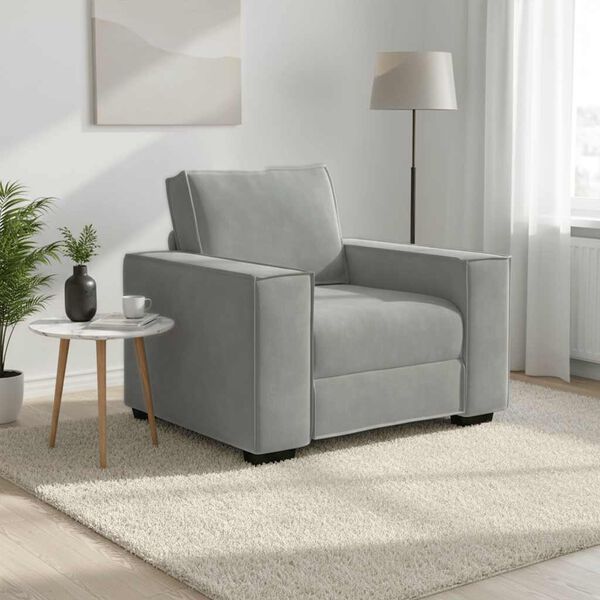 vidaXL Fauteuil Gris clair 100x78x84 cm Velours