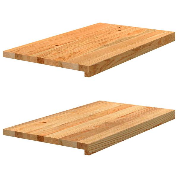 vidaXL Appuis de fenêtre 2 pcs marron clair bois de chêne massif