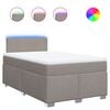 vidaXL Sommier &agrave; lattes de lit avec matelas Taupe 120x200 cm Tissu