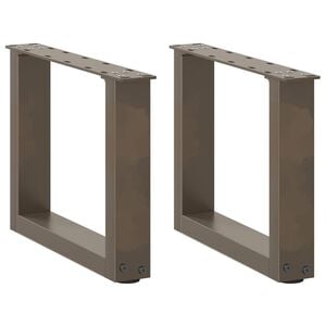 vidaXL Pieds de table basse en U, 2 pi&egrave;ces, acier naturel, 40 x (30-31) cm