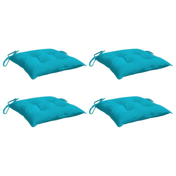 vidaXL Coussins de chaise lot de 4 turquoise 40x40x7 cm tissu