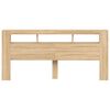 vidaXL T&ecirc;te de lit &agrave; LED ch&ecirc;ne sonoma 220x18,5x103,5cm bois ing&eacute;nierie