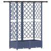 vidaXL Lit &Eacute;lev&eacute; avec Treillis et Toit Gris 124 x 40 x 123 cm PP