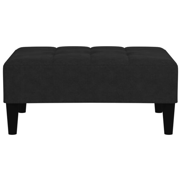 vidaXL Tabouret Noir Tissu en microfibre