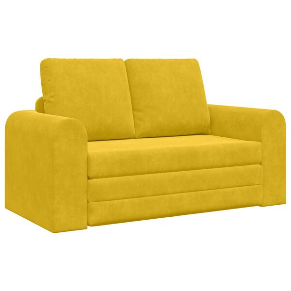 vidaXL Canap&eacute;-Lit 60cm Jaune Velours